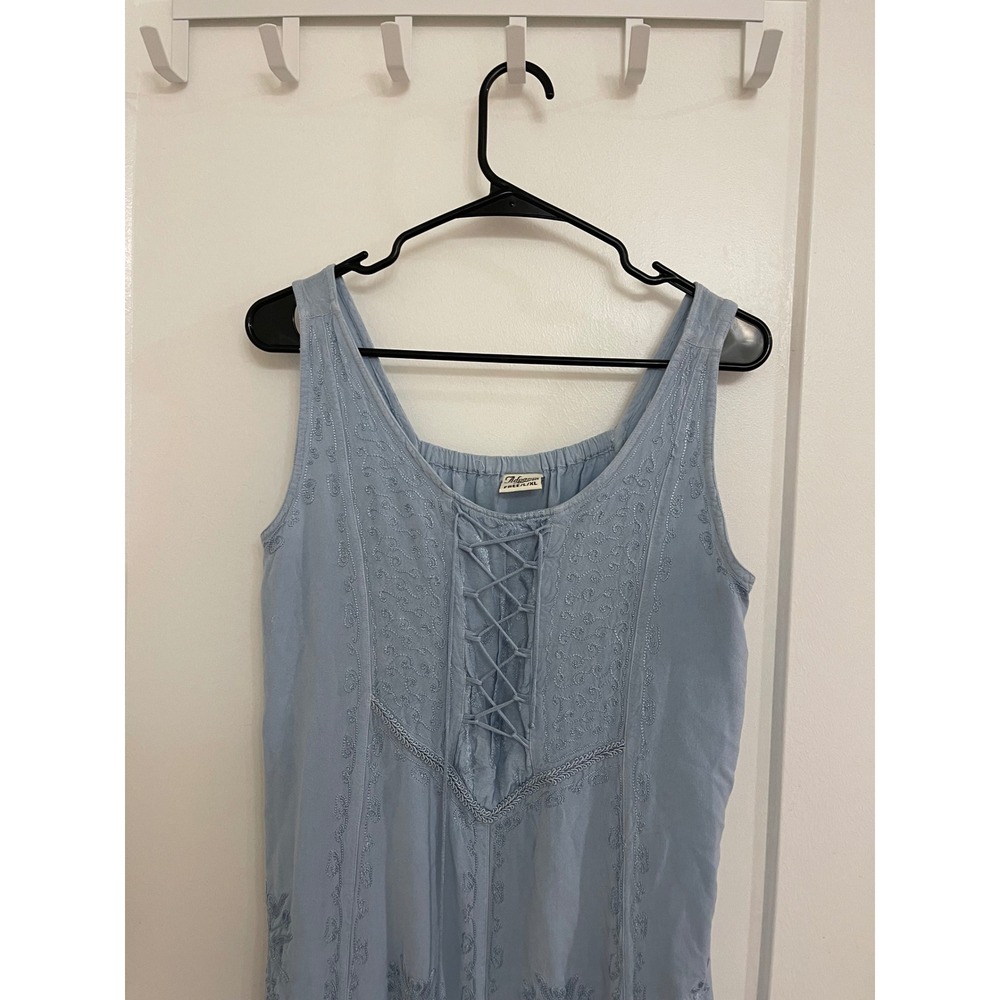 Vintage Renaissance Blue Maxi Cinderella Dress Cottagecore Y2K Fantasy